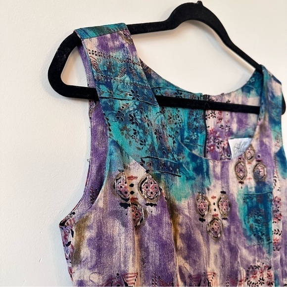 Vintage “Allegra” Floral Watercolour Tiered Dress - Picture 11 of 14